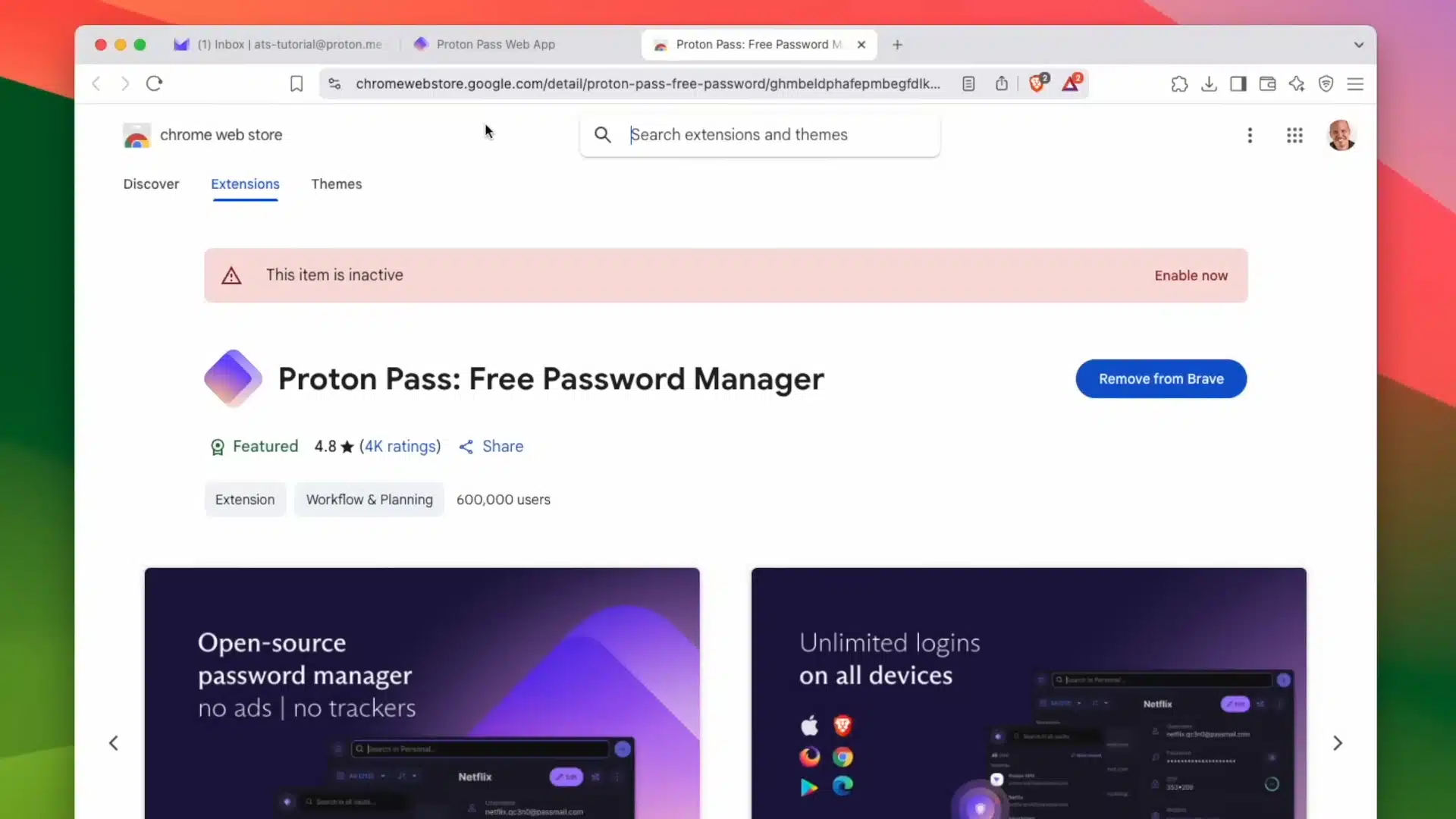 Proton Pass browser extension
